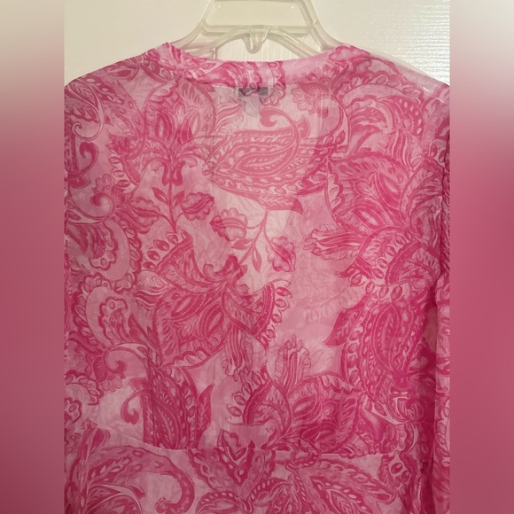 Women’s GUESS Paisley Pink‎ Princesss Fairy Button Down Duster. Size Medium. - Picture 7 of 10